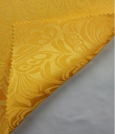 TB-FDN  提花桌布  枱布 100％滌  鬱金香-金黃   花瓣紋 正面照